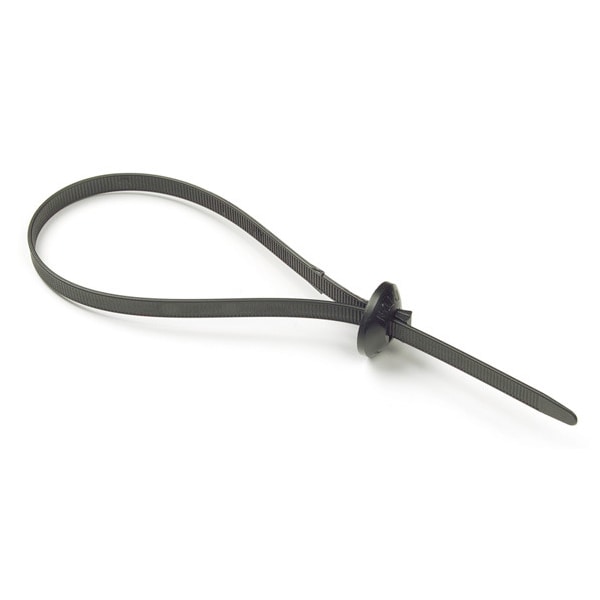 Cable Tie, 10 in L, 2-1/2 in Max Bundle Dia., Black, Nylon 6/6, 100 lb Strength, 100 PK